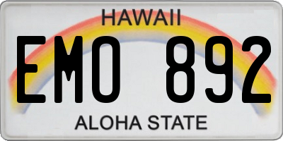 HI license plate EMO892