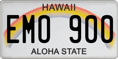 HI license plate EMO900
