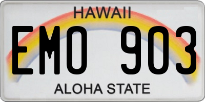 HI license plate EMO903