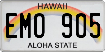 HI license plate EMO905