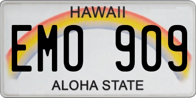 HI license plate EMO909
