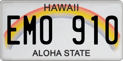 HI license plate EMO910