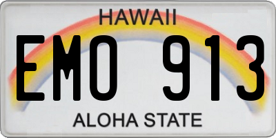 HI license plate EMO913