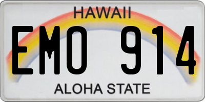 HI license plate EMO914