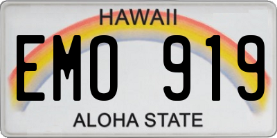 HI license plate EMO919