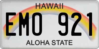 HI license plate EMO921