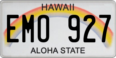 HI license plate EMO927