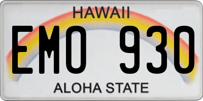 HI license plate EMO930