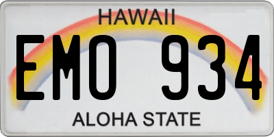 HI license plate EMO934