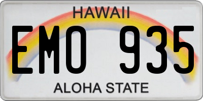 HI license plate EMO935