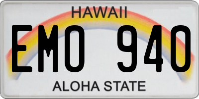HI license plate EMO940