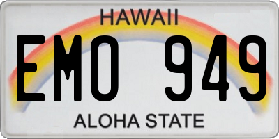 HI license plate EMO949
