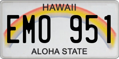 HI license plate EMO951