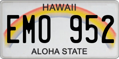 HI license plate EMO952