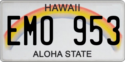 HI license plate EMO953