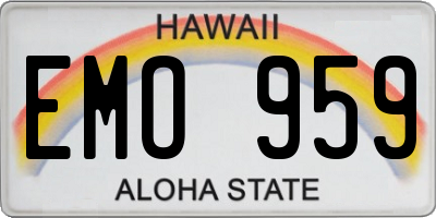 HI license plate EMO959