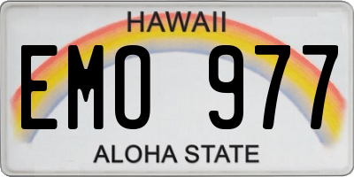 HI license plate EMO977