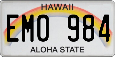 HI license plate EMO984