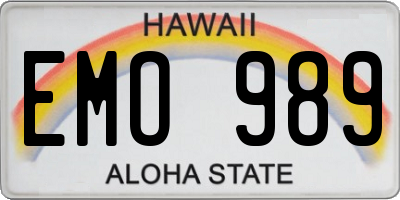 HI license plate EMO989