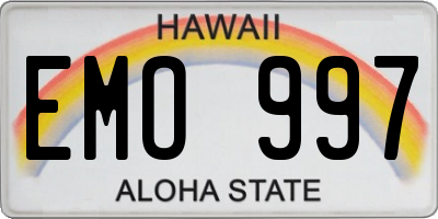 HI license plate EMO997