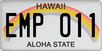 HI license plate EMP011