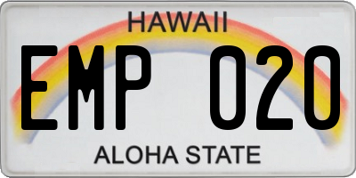 HI license plate EMP020