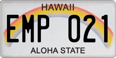 HI license plate EMP021