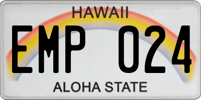 HI license plate EMP024