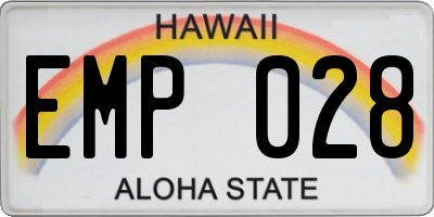 HI license plate EMP028