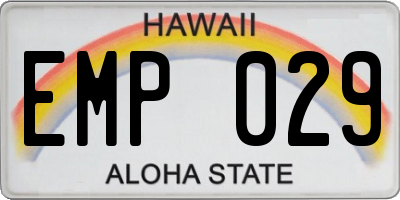 HI license plate EMP029