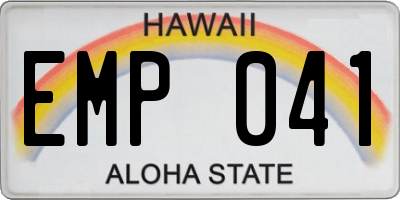 HI license plate EMP041