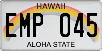 HI license plate EMP045