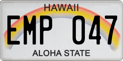 HI license plate EMP047