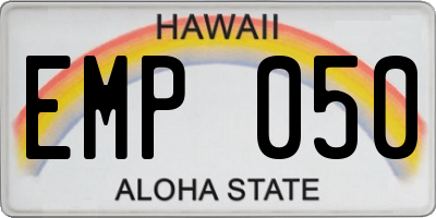 HI license plate EMP050