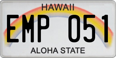 HI license plate EMP051