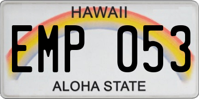 HI license plate EMP053