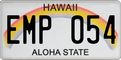 HI license plate EMP054