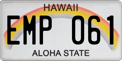 HI license plate EMP061