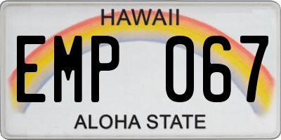 HI license plate EMP067