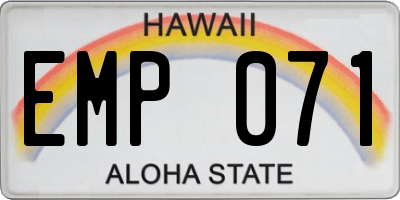 HI license plate EMP071