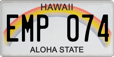 HI license plate EMP074