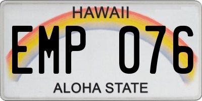 HI license plate EMP076