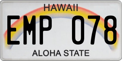 HI license plate EMP078