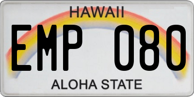 HI license plate EMP080