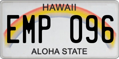 HI license plate EMP096