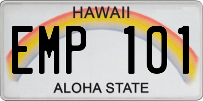 HI license plate EMP101