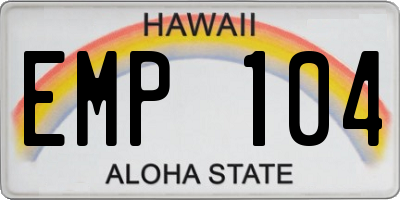 HI license plate EMP104