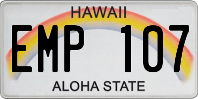HI license plate EMP107