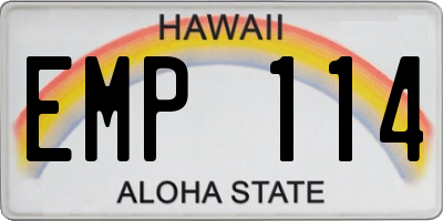 HI license plate EMP114