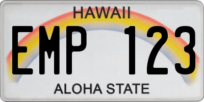 HI license plate EMP123